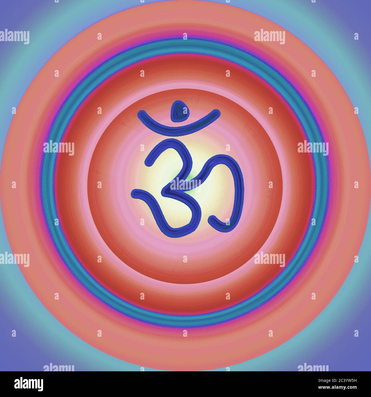 om and  colorful meditation background Stock Photo