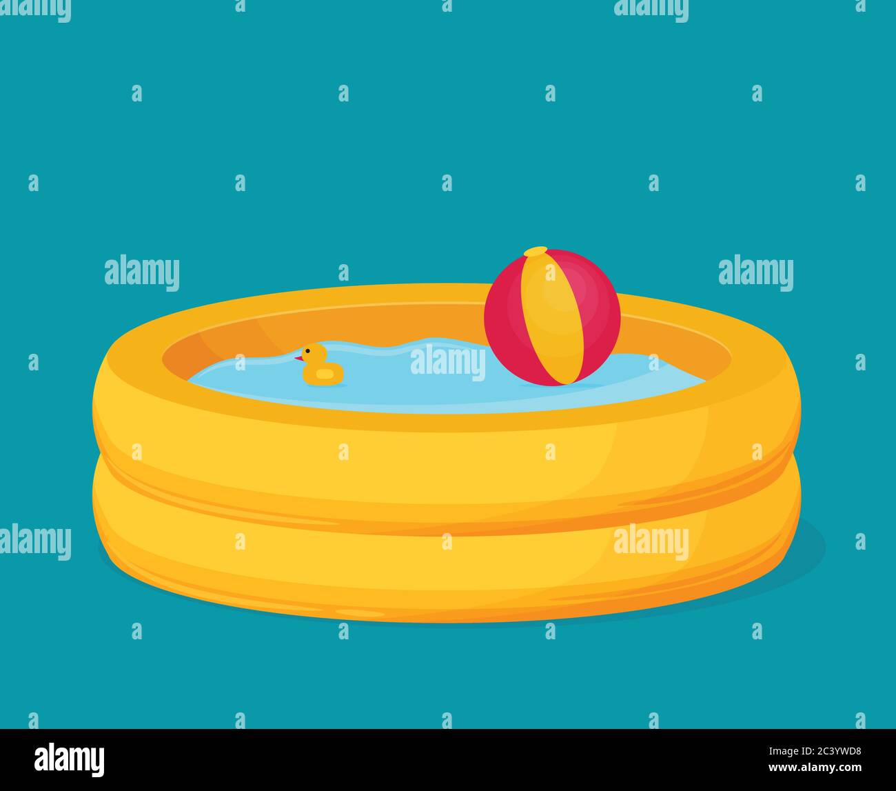 Inflatable Pool vector. Flat design Stock Vector Image & Art Alamy