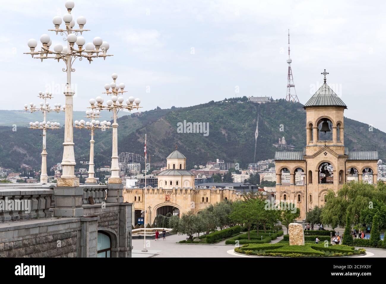 Bell Tower and entrance, Holy Trinity Cathedral of Tbilisi aka Sameba ...