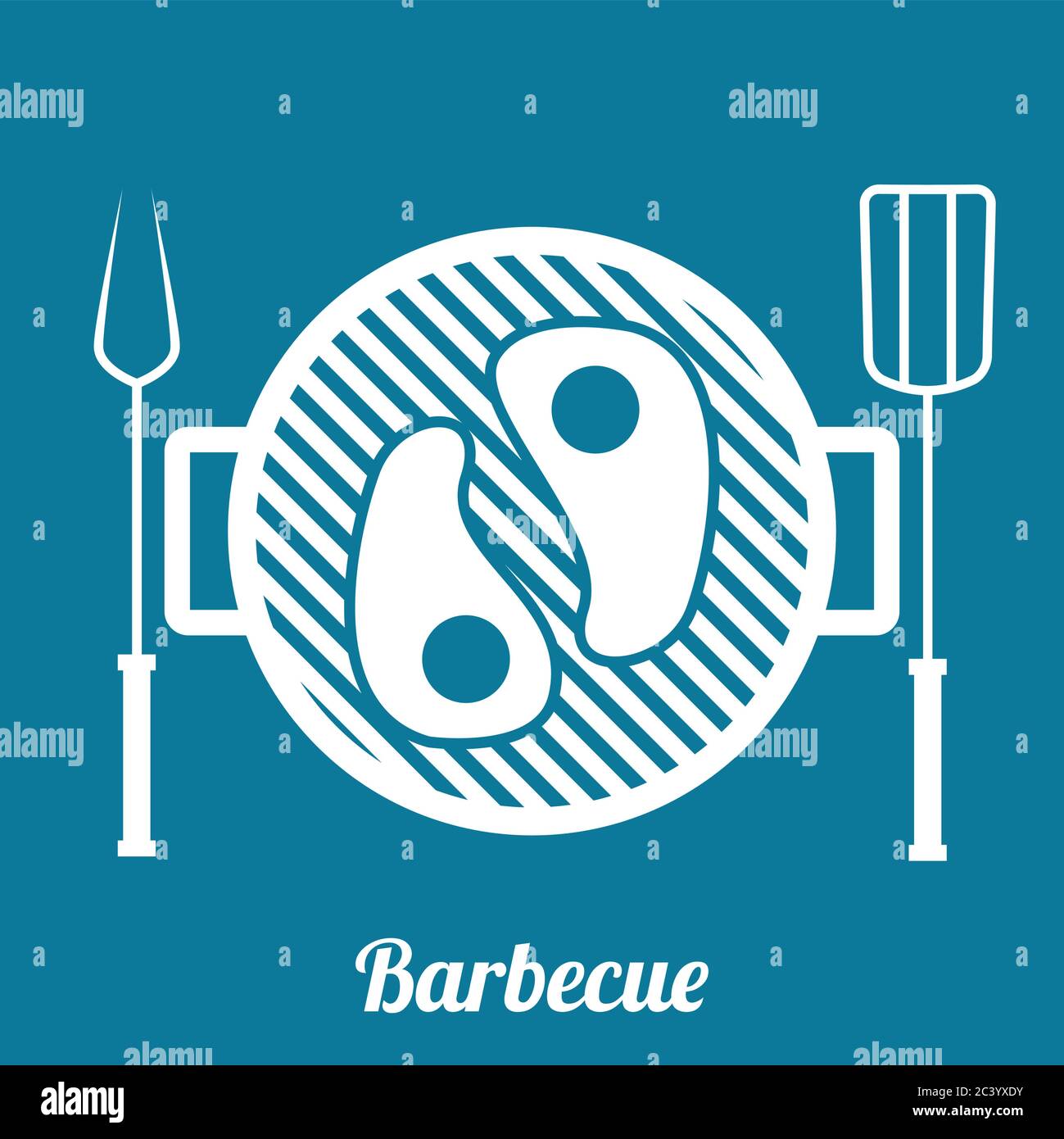 Barbecue. Flat style design - vector Stock Vector