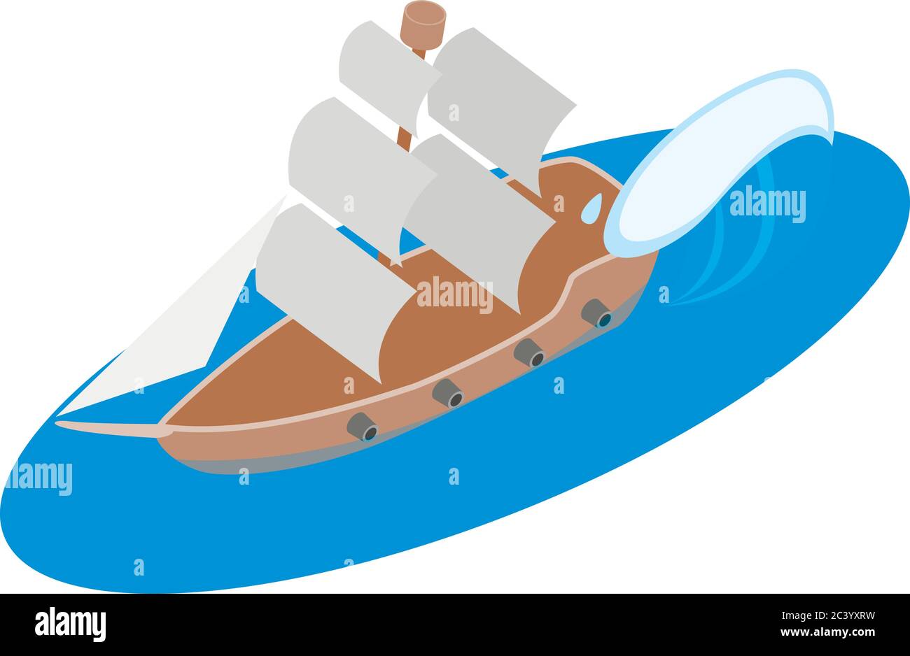 Caravel icon, isometric style Stock Vector