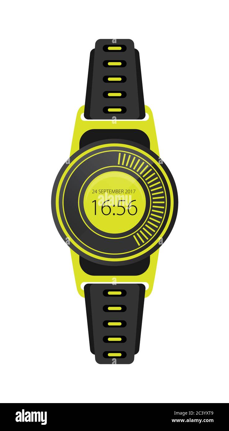 Smartwatch wearable technology. Flat icon. EPS10 Stock Vector