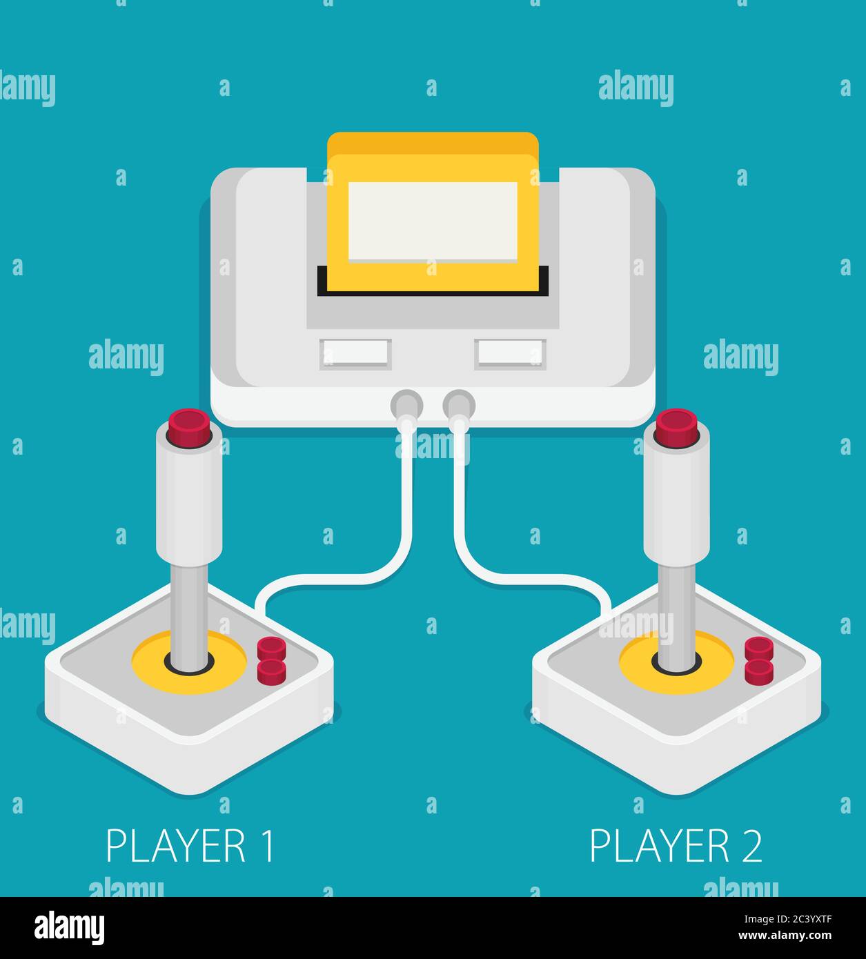 Flat design vector illustration concept of game environment, tools and essentials. Stock Vector