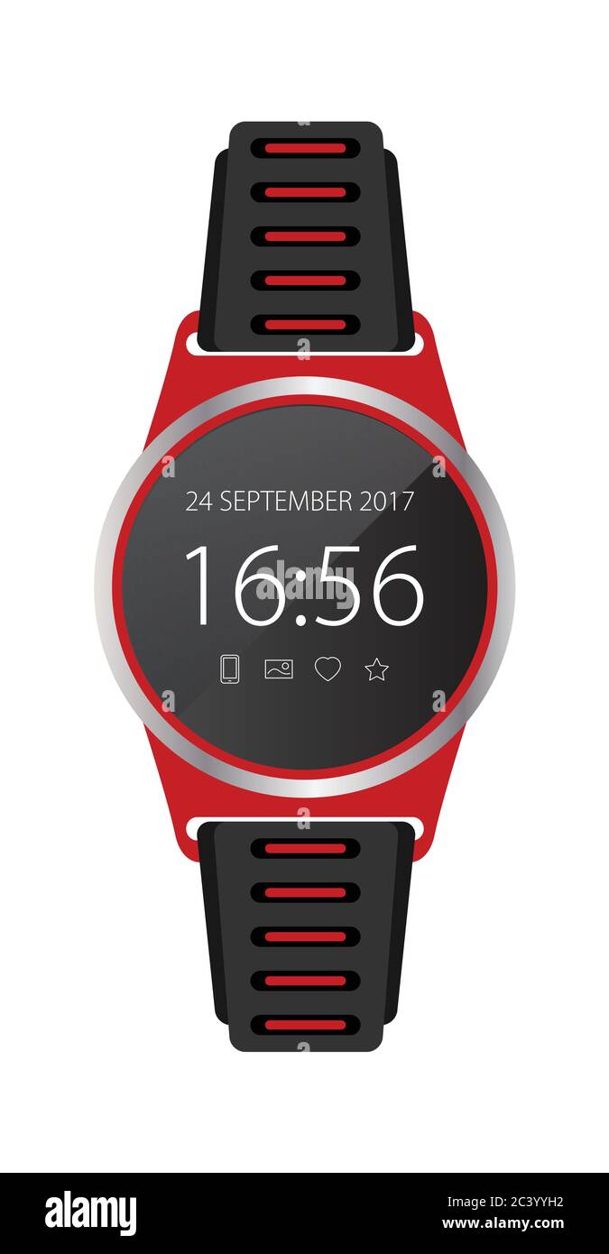 Smartwatch wearable technology. Flat icon. EPS10 Stock Vector