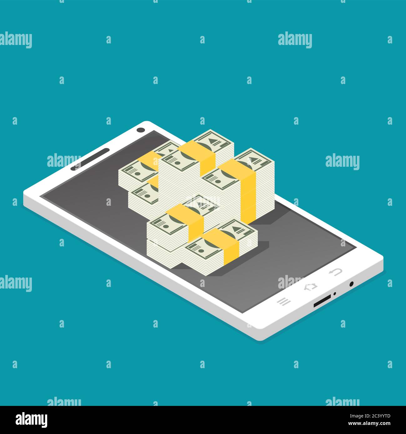 Flat design vector colored illustration concept for mobile banking and ...
