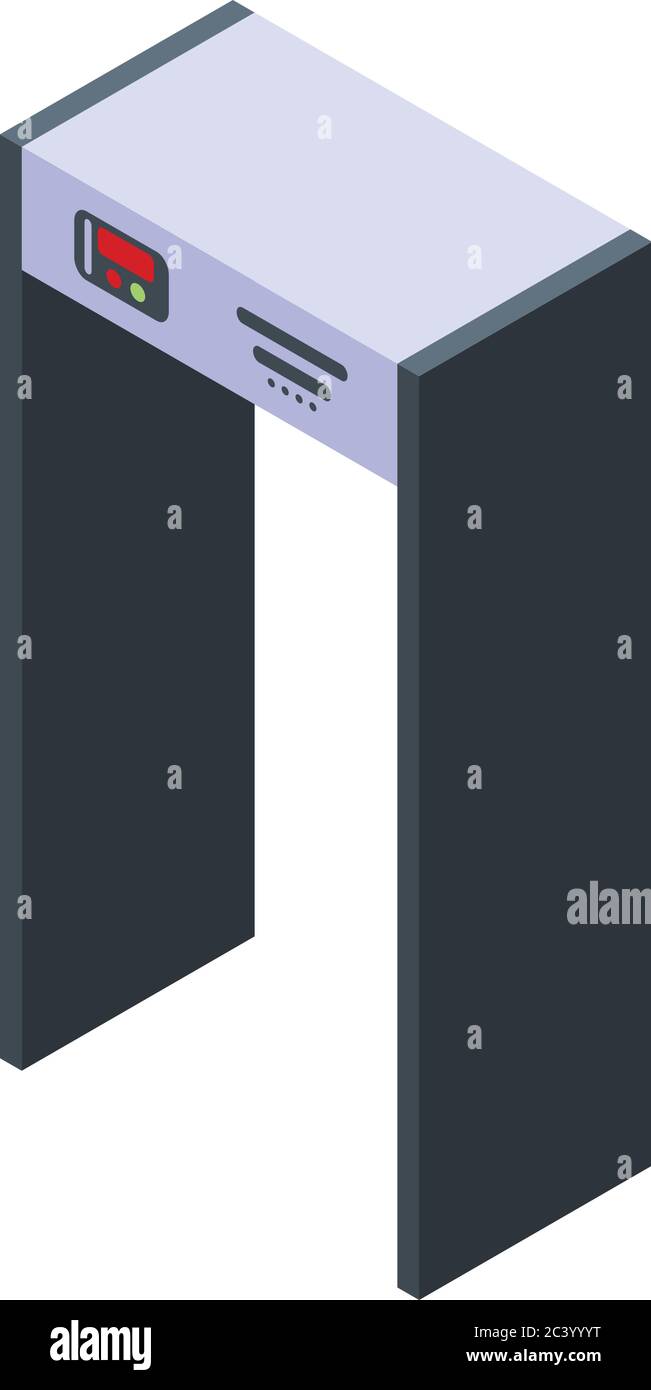 Modern metal detector gate icon, isometric style Stock Vector Image ...