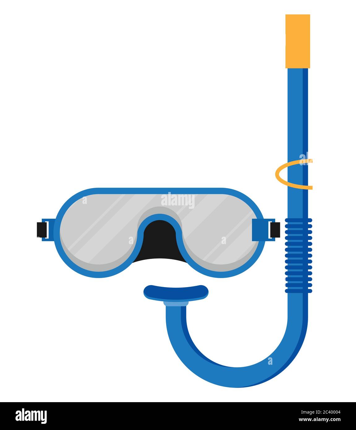 Diving mask with snorkel flat icon, modern vector illustration Stock Vector
