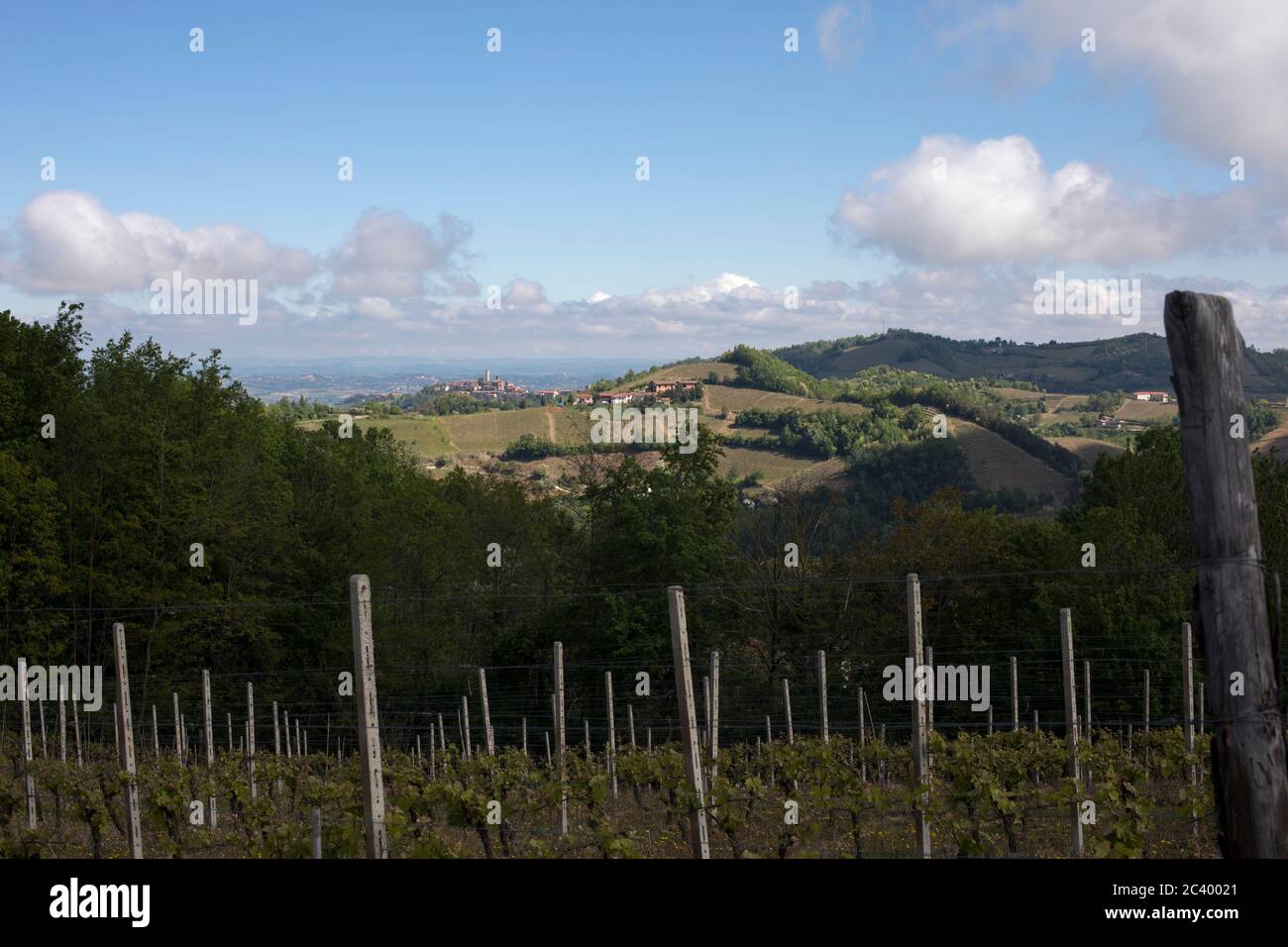Langhe scenic view from Sessame, Piedmont, Italy Stock Photo
