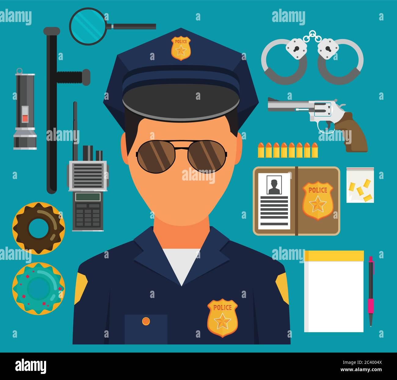 Policeman icon cartoon style hi-res stock photography and images - Alamy