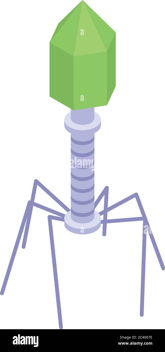 Nanotechnology robot icon, isometric style Stock Vector