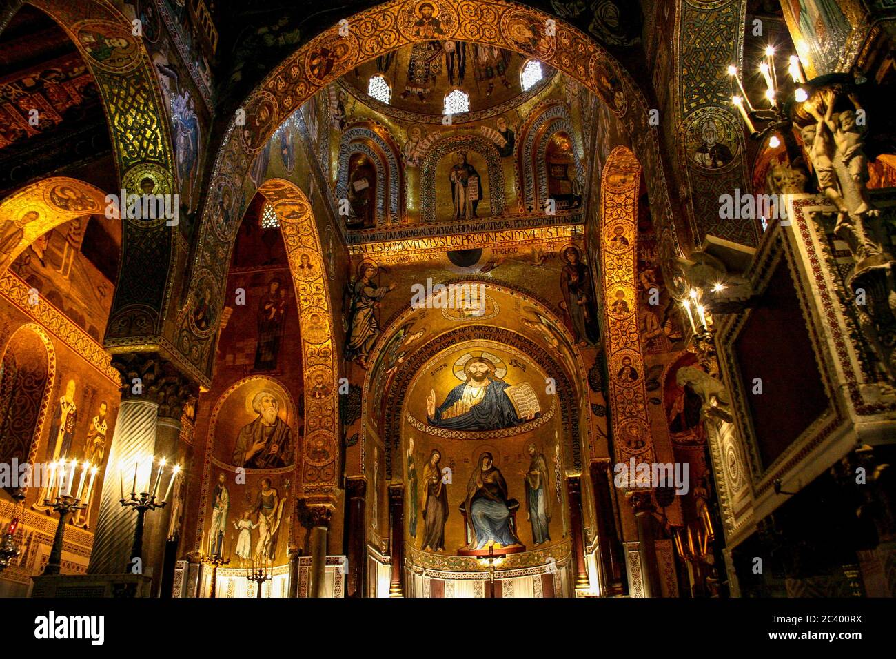 Interior decoration of the cathedral of Palermo- Heritage of humanity by Unesco (Sicily / Italy) Stock Photo