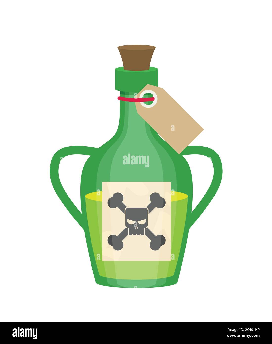 Poison bottle flat vector icon Stock Vector