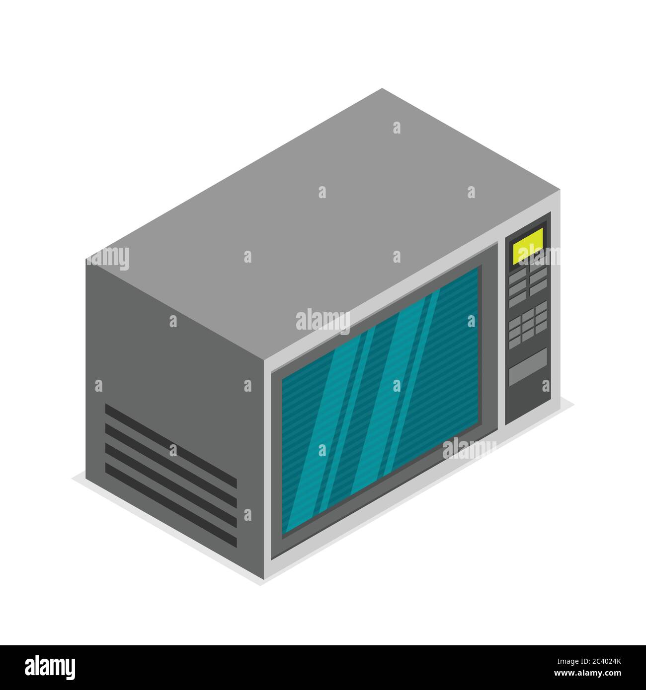 Isometric microwave icon in flat style vector Stock Vector