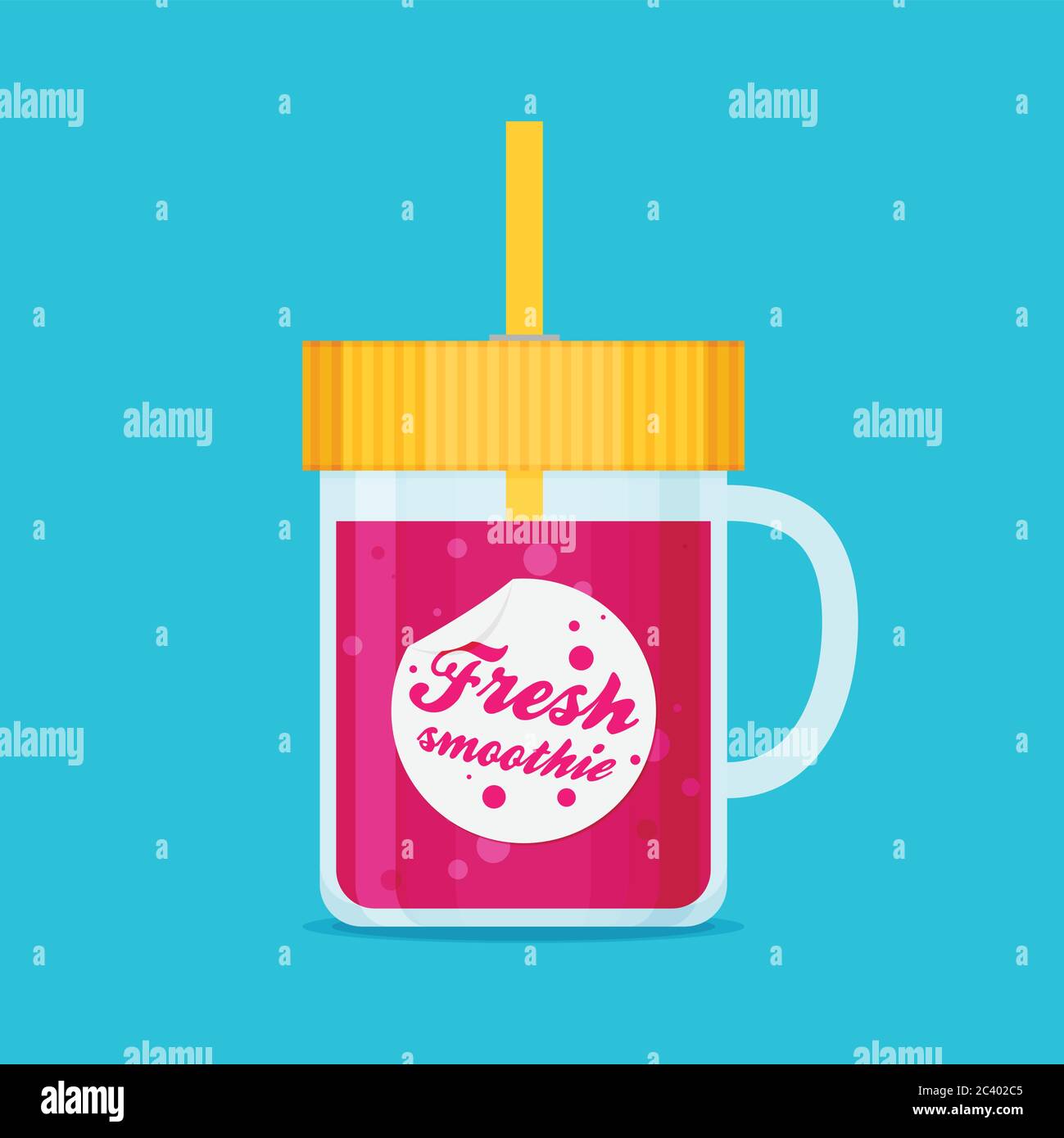 Tasty cocktail. Pink smoothie. Flat vector Stock Vector Image & Art - Alamy