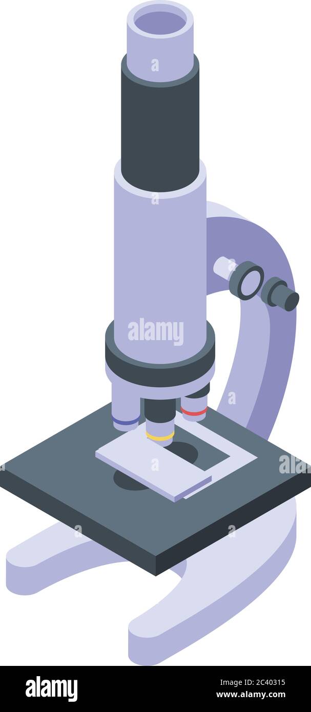 Nanotechnology microscope icon, isometric style Stock Vector
