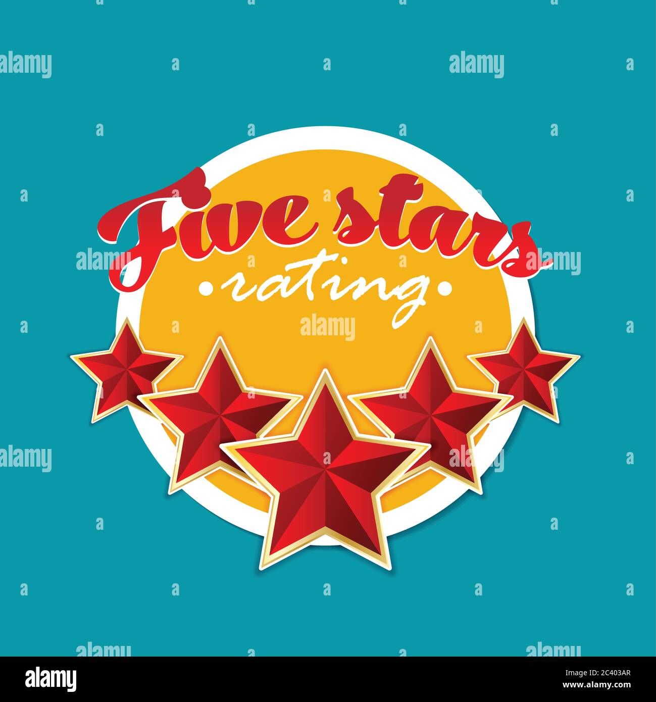 Five stars rating. Vector. Stock Vector