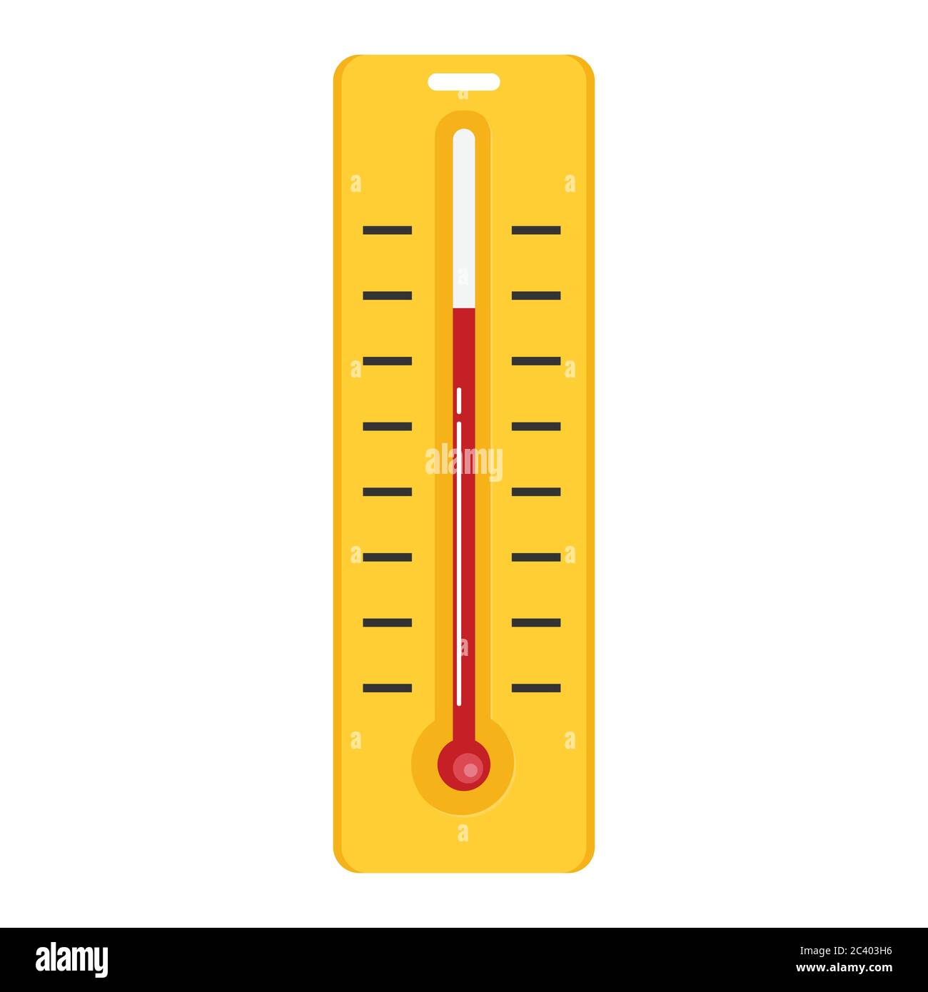 Thermometer with degrees flat vector icon Stock Vector