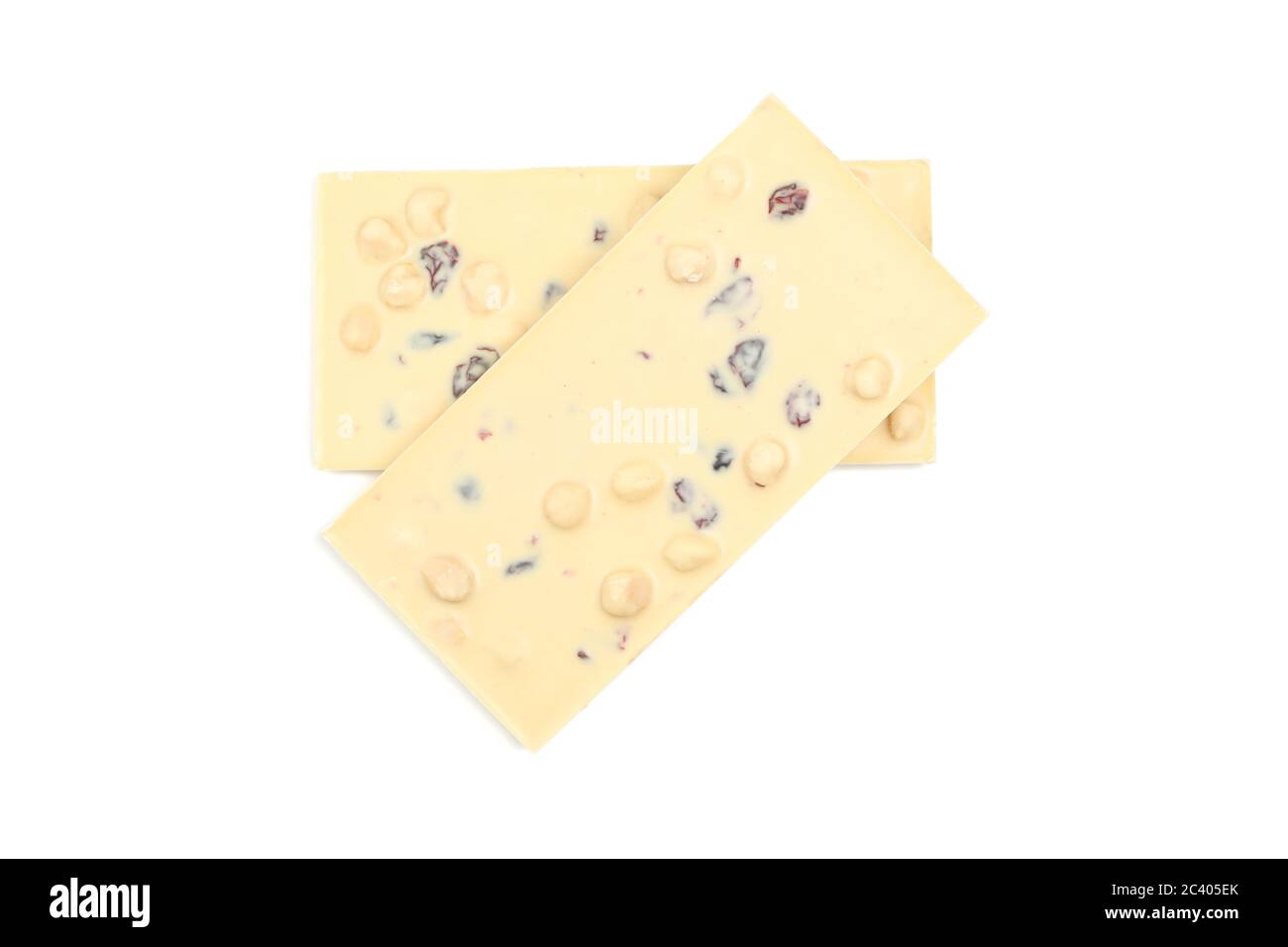 Tasty chocolate bars isolated on white background Stock Photo