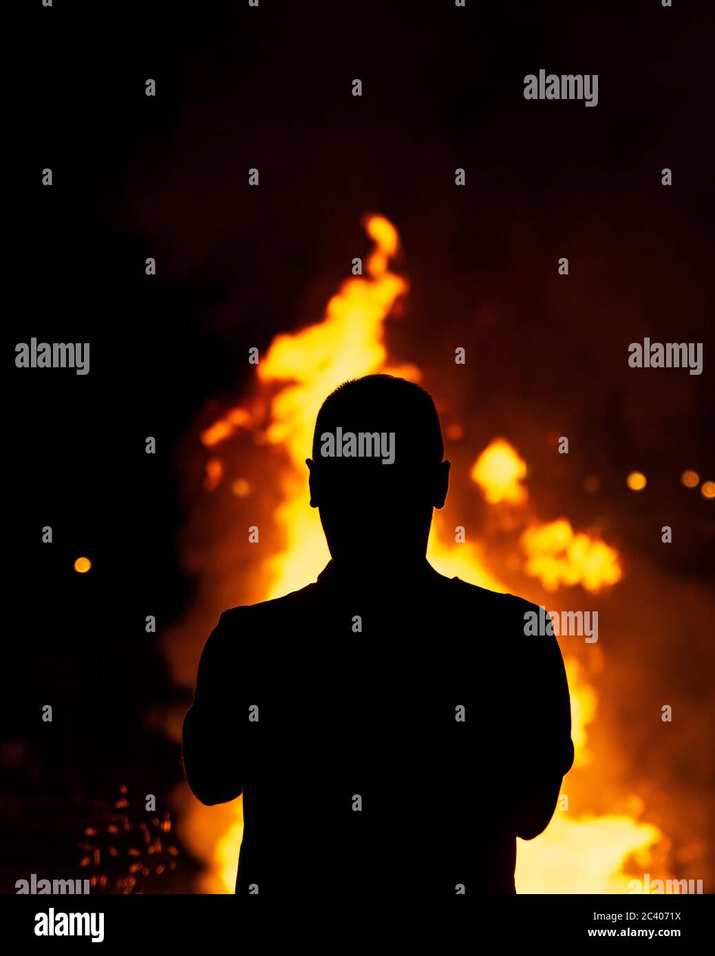 San Juan bonfire celebration in Spain, Spanish tradition Stock Photo ...