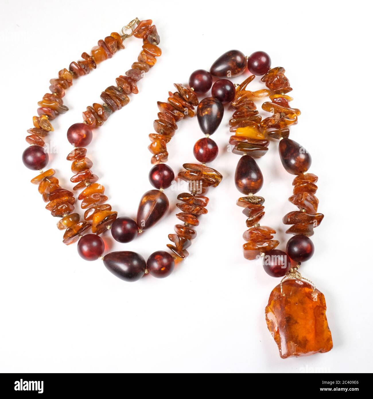 Amber and Semi Precious Bead  Handmade Necklace