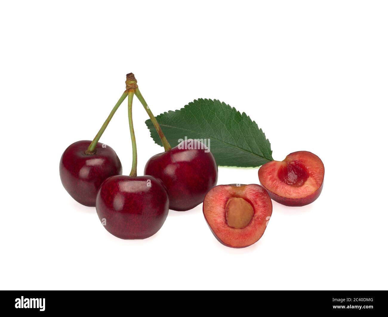 Sweet ripe cherry on white background Stock Photo - Alamy