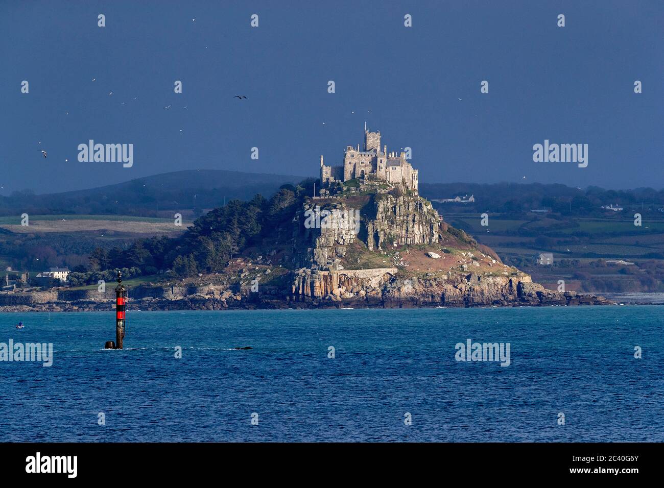 St Michael's Mount; from Newlyn; Cornwall; UK Stock Photo