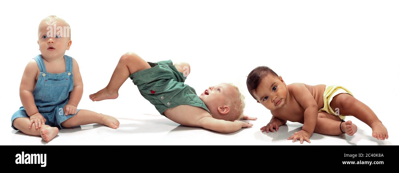 Multiethnic babies Stock Photo