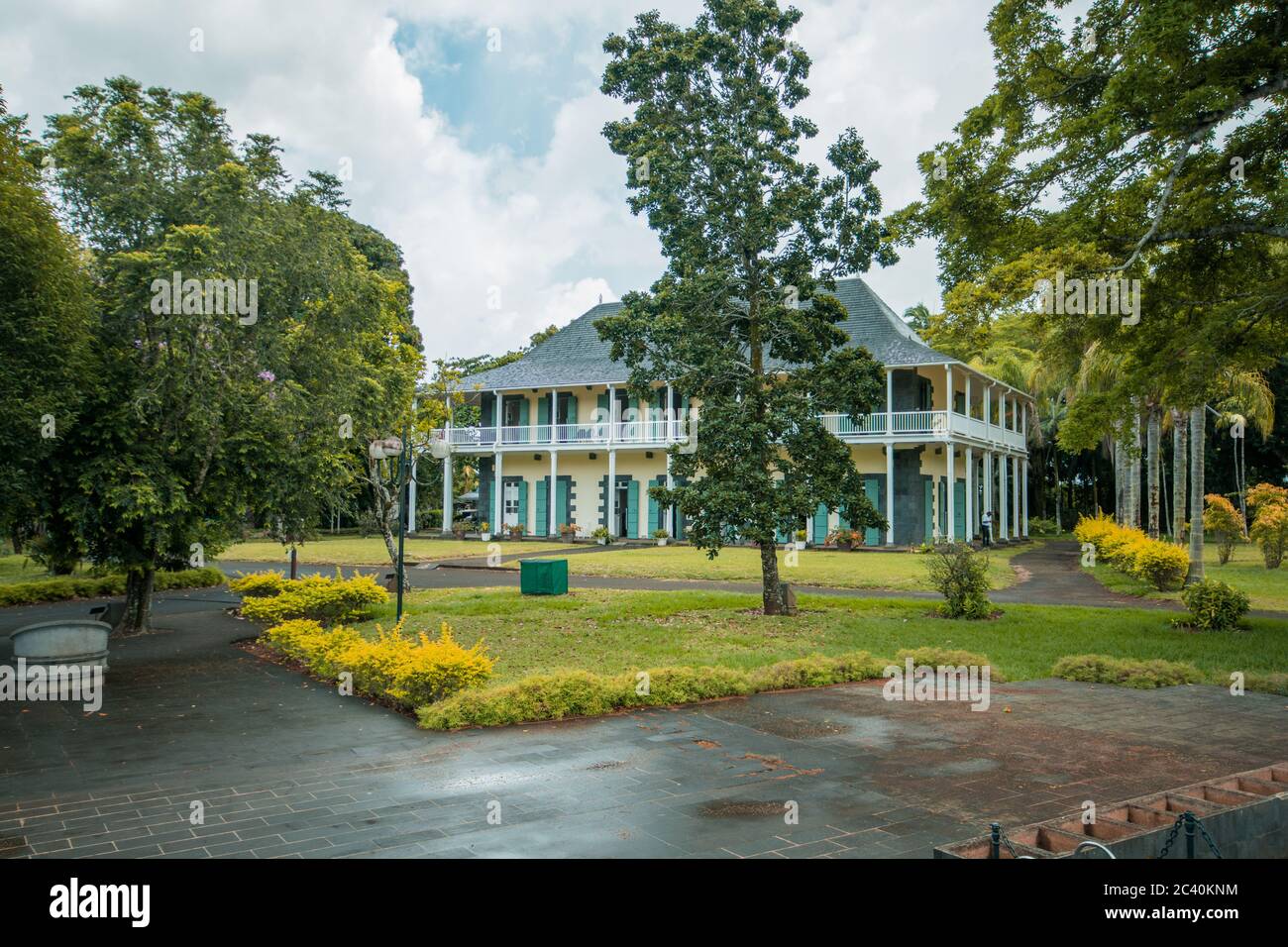 Old secession residence in Botanical Garden Pamplemousses, Mauritius. Stock Photo