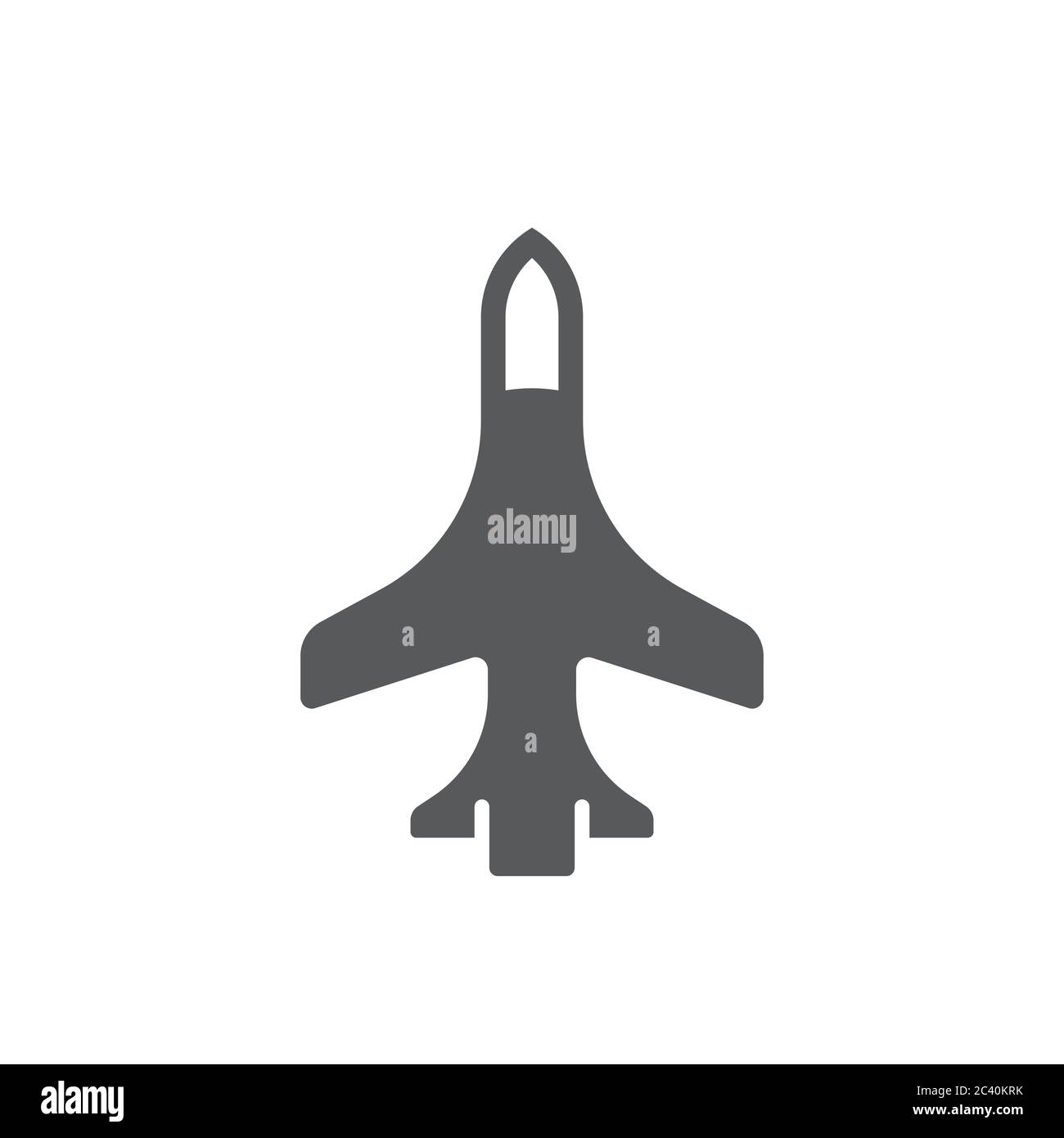 Military aircraft vector icon symbol air force isolated on white