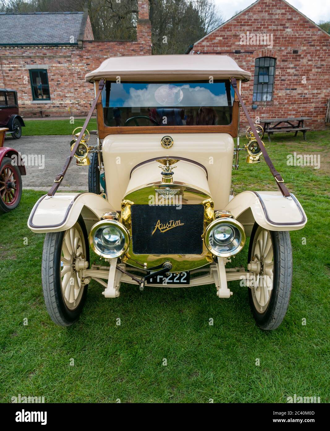 Vintage 1921 Austin car with crank handle, Great North Steam Fair, Beamish, Durham County, England, UK Stock Photo