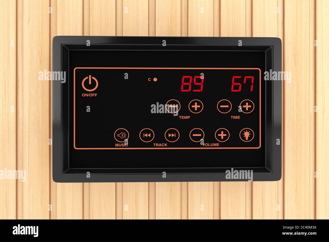 Sauna Heater Control Temperature Regulation Sensor Display on a sauna