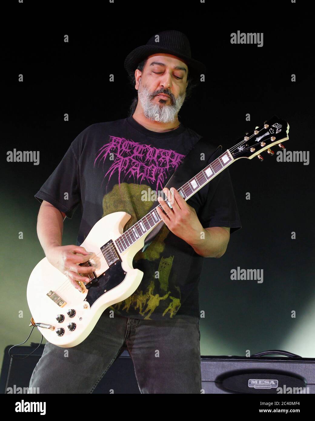Lead guitarist Kim Thayil performs with Chris Cornell and Soundgarden in West Palm Beach, Florida. Stock Photo