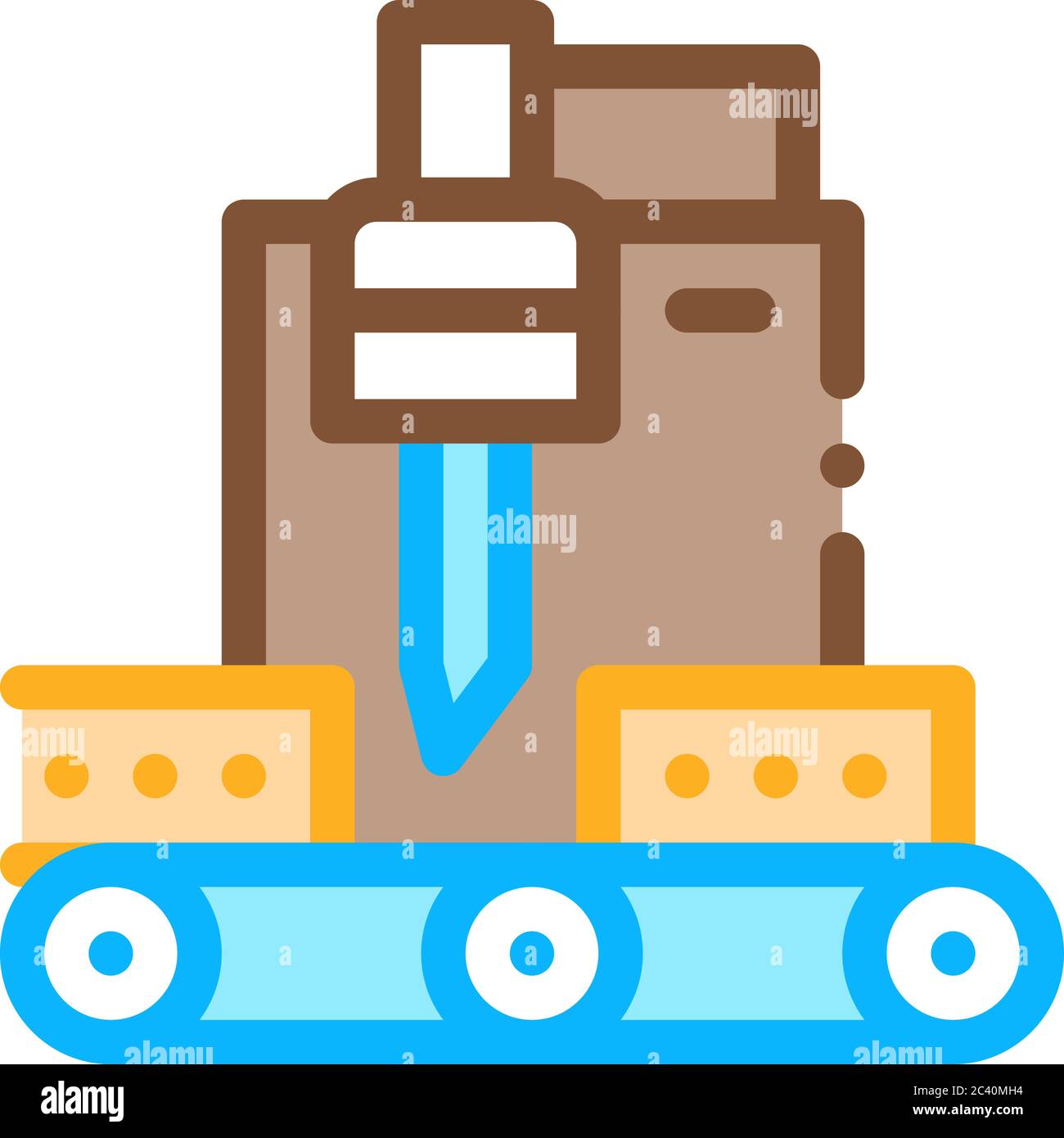 wood plank cutting machine icon vector outline illustration Stock ...