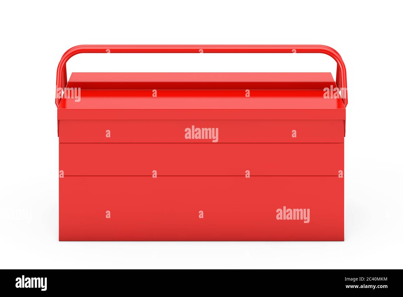 Red Metal Classic Toolbox on a white background. 3d Rendering Stock ...