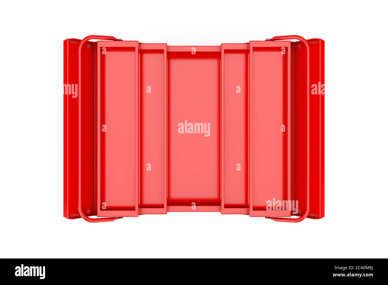 Red Metal Classic Toolbox on a white background. 3d Rendering Stock ...