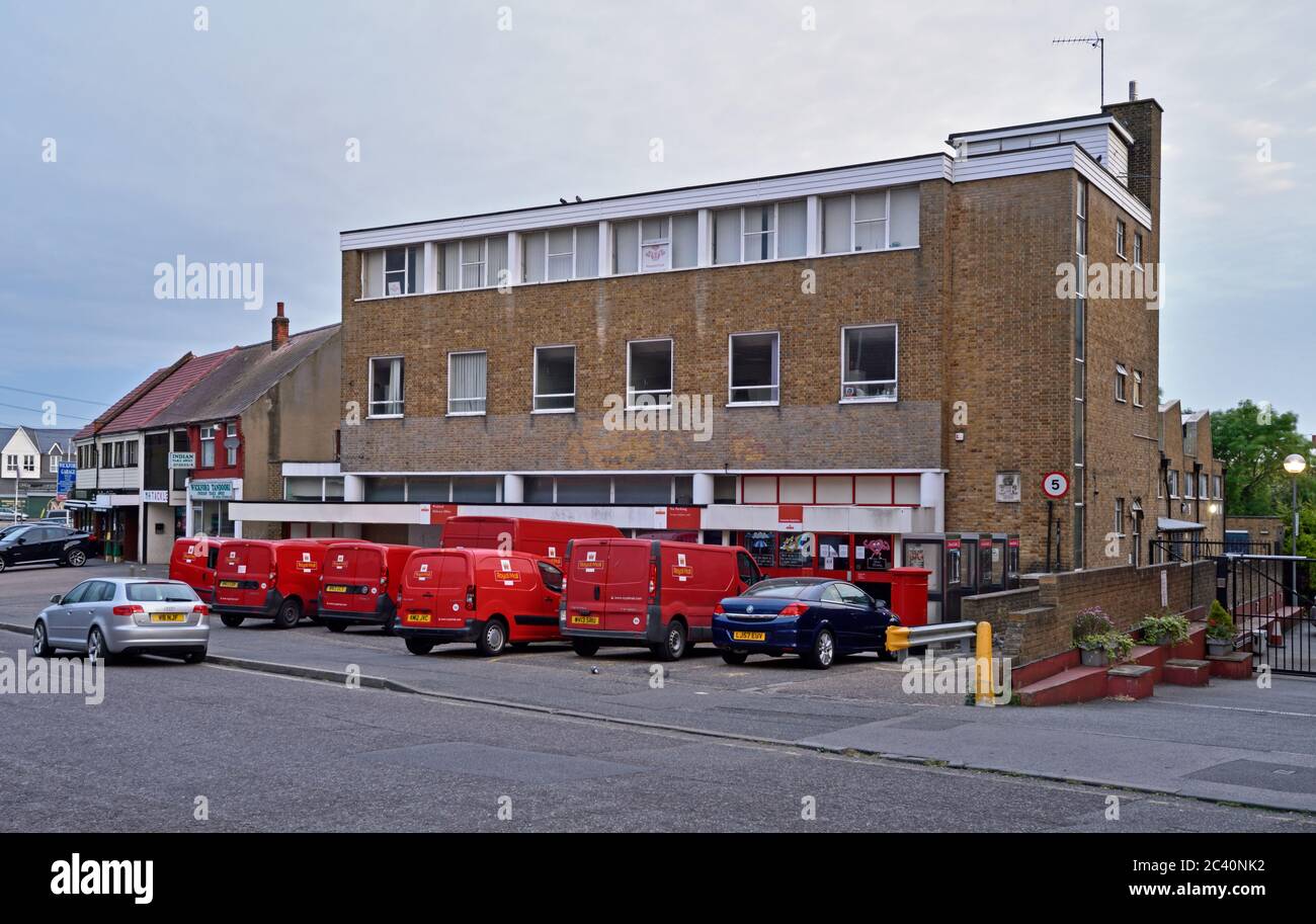 Royal Mail sorting office at Lower Southend Road, Wickford, Essex.  UK. The date on the building is 1958. It was once a public post office. Stock Photo