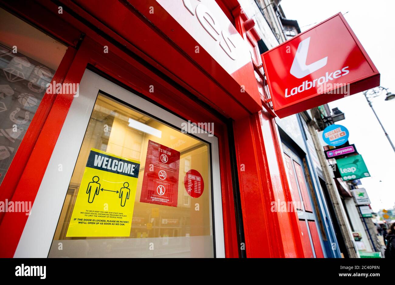 Editorial Use Only A Ladbrokes Betting Shop In Dublin City Centre Prepares To Safely Re Open As Gvc Holdings Plc Announces Plans To Open All 138 Ladbrokes Shops In Ireland From June 29th