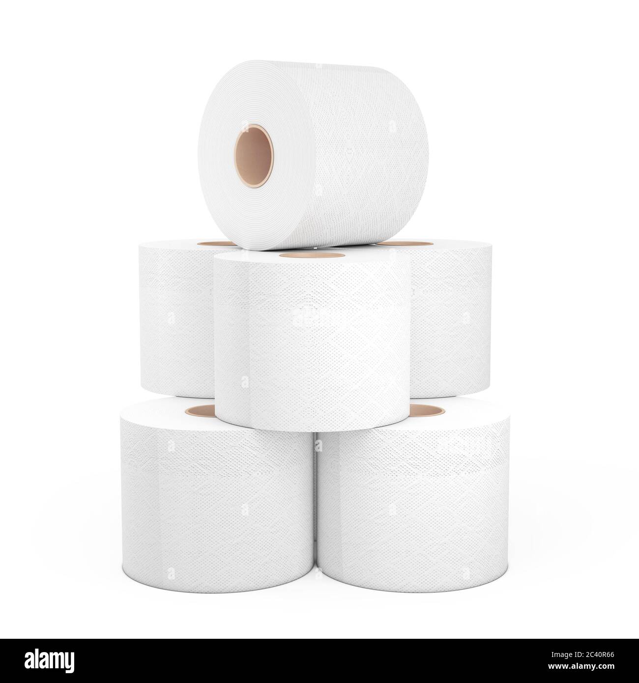 Pile of Toilet Paper Rolls on a white background. 3d Rendering Stock Photo Alamy