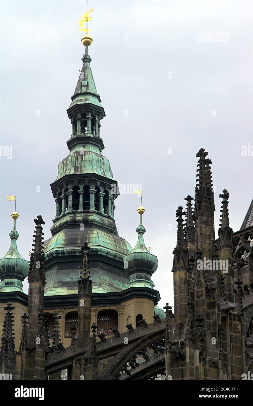 Praga, katedra św. Wita; Prague, St. Vitus Cathedral; Prag, Veitsdom; Gothic, Gotik, Gotyk Stock Photo