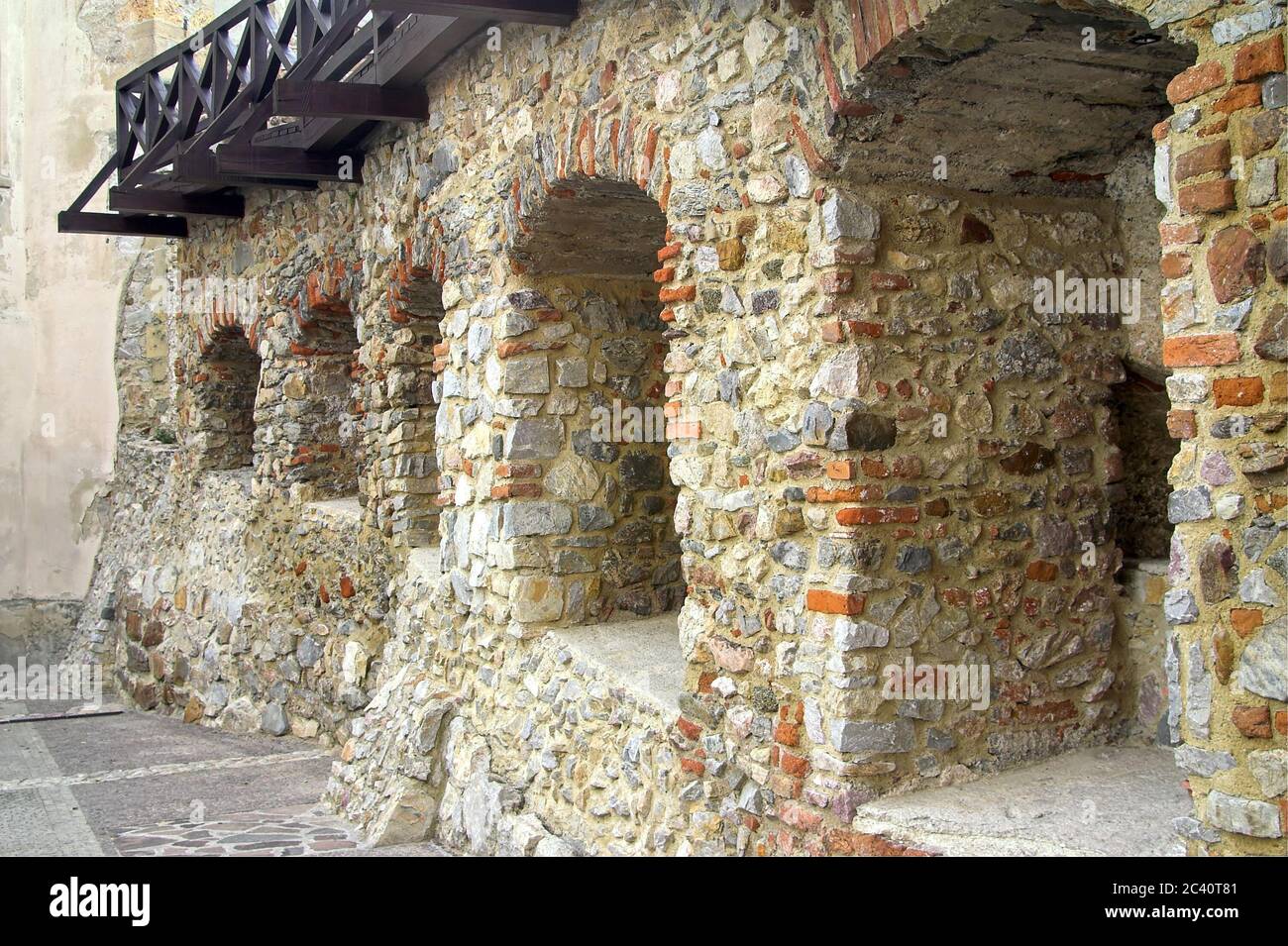 Nitra, Słowacja, Slovakia, Slowakei, Fragment of defensive walls; Fragment von Verteidigungsmauern; Fragment murów obronnych Stock Photo