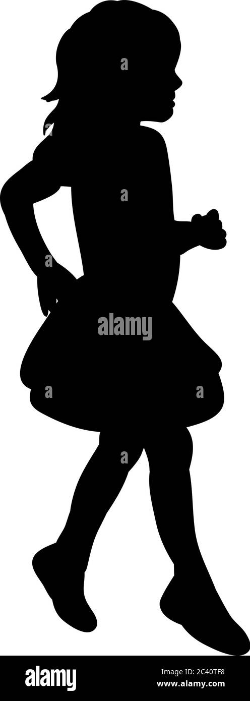 vector, on a white background, black silhouette girl Stock Vector Image ...