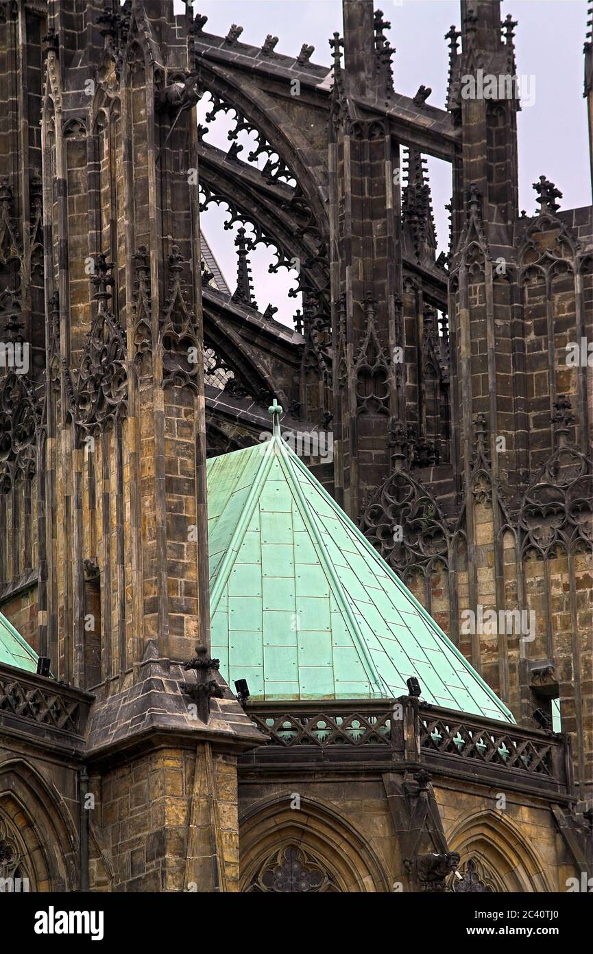 Praga, katedra św. Wita; Prague, St. Vitus Cathedral; Prag, Veitsdom; Gothic, Gotik, Gotyk Stock Photo