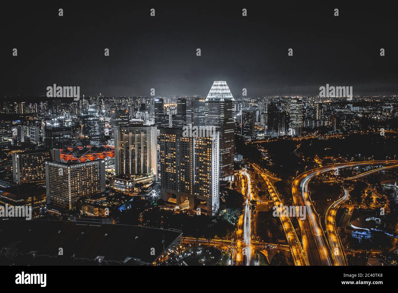 The view of Singapore from above. Stock Photo