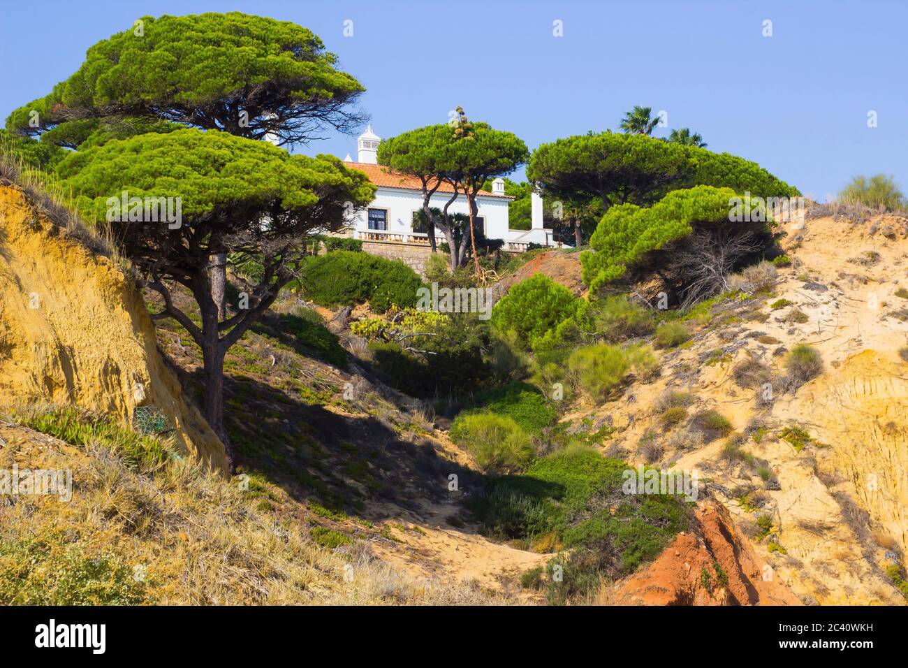 3 October 2018 A secluded part of the Falesia Beach with a small elevated property on The
