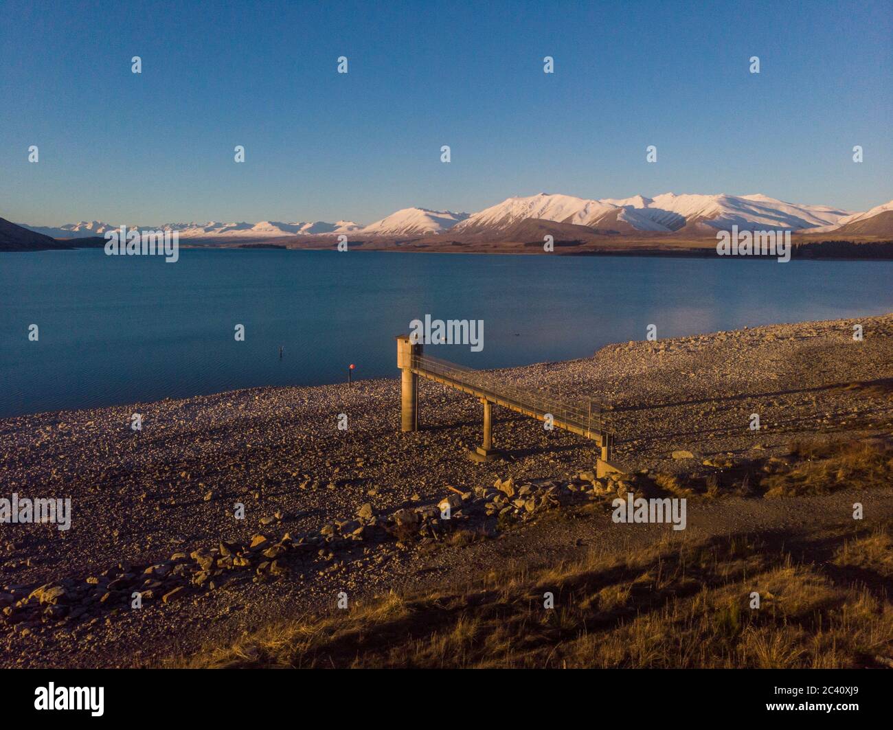 Scenic Aerial view of Lake Tekapo, South Island, New Zealand Stock ...
