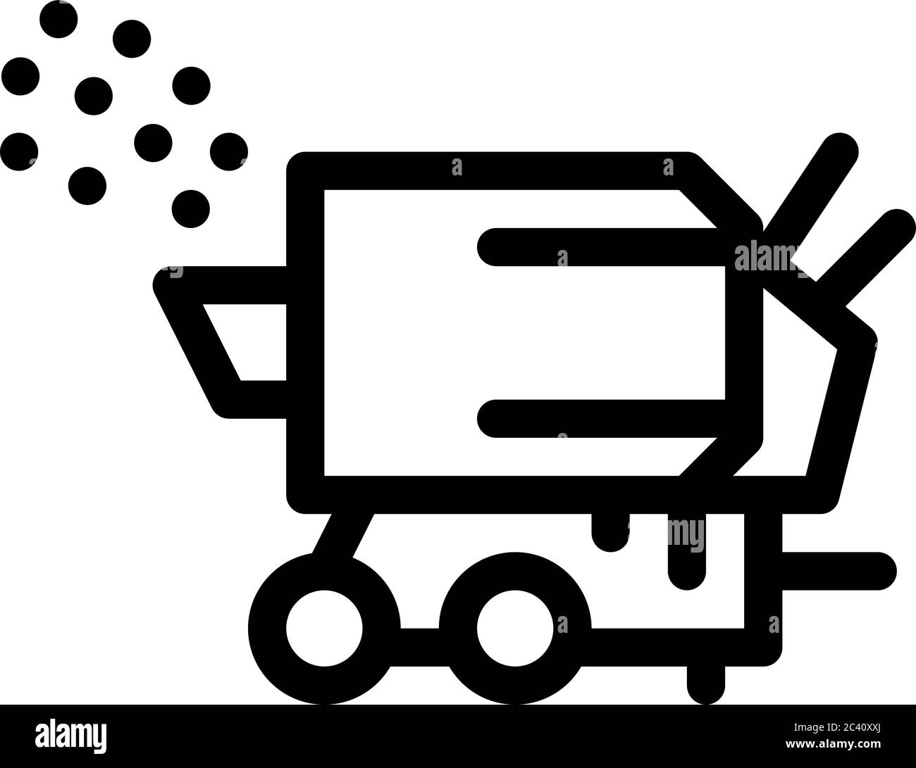 wood crusher machine icon vector outline illustration Stock Vector