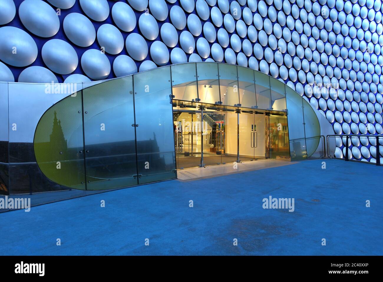 Birmingham, UK - January 30, 2013 - Architectural detail of the entrance to the landmark building Selfridges Department Store in Birmingham, UK at twi Stock Photo