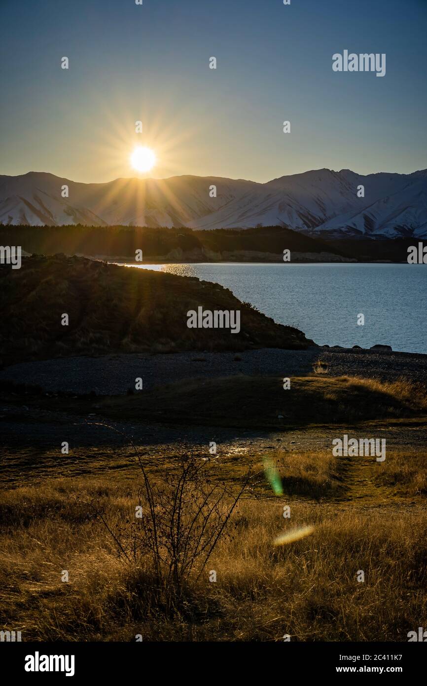 Lake Pukaki At Sunset High Resolution Stock Photography And Images Alamy