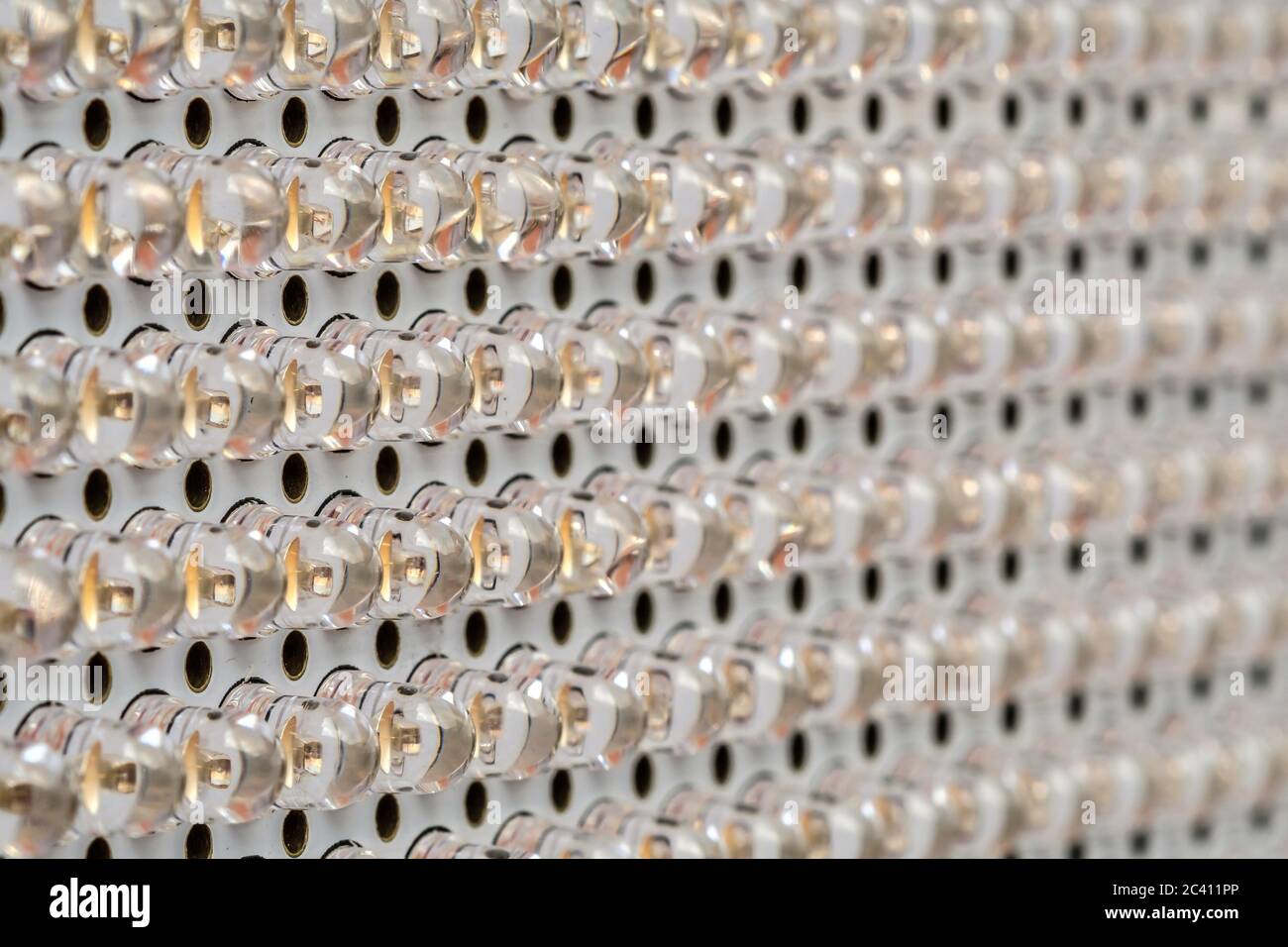 LED panel with light diodes, transparent protective glass Stock Photo