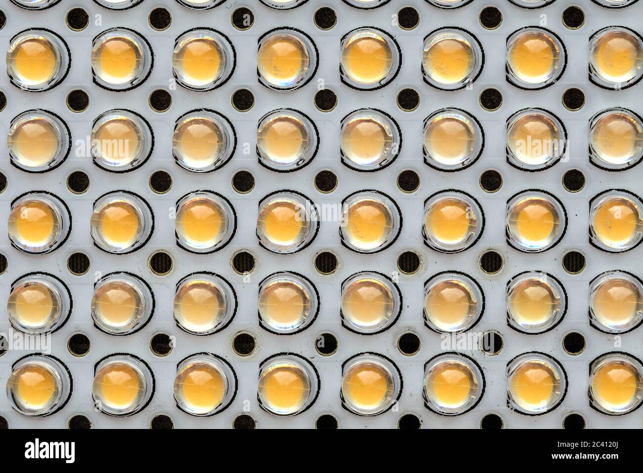 LED panel with light diodes, transparent protective glass Stock Photo